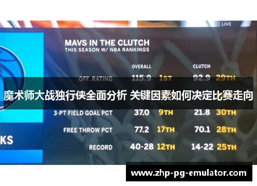 魔术师大战独行侠全面分析 关键因素如何决定比赛走向